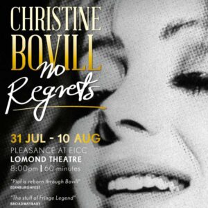 Christine Bovill poster advert for her Fringe Show